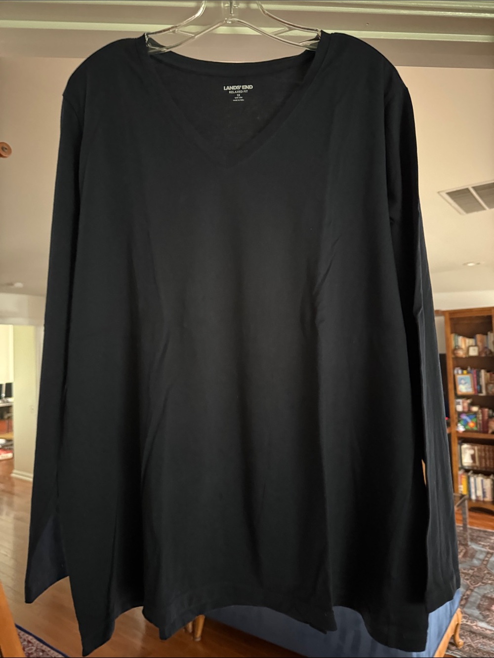 Lands' End  navy blue V--Neck Long Sleeve Tee